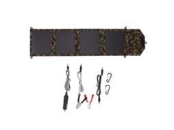 Kit Painel Solar Dobrável 40W Camuflado com 2 USB para Bateria 12V Camping | S/MARCA