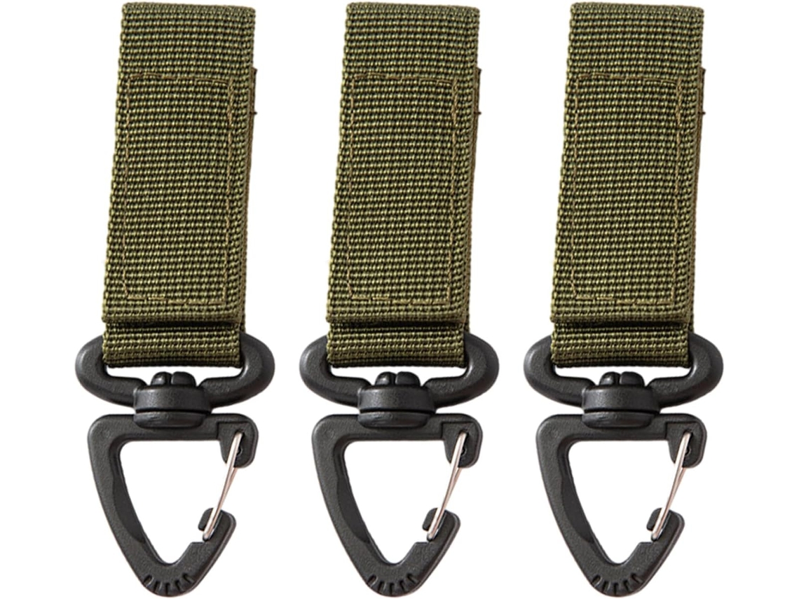 Conjunto De 3 Peças De Fivela Em Nylon Tático Com Alça Para Pendurar, Chaveiro, Clipe Para Cinto, Mosquetão