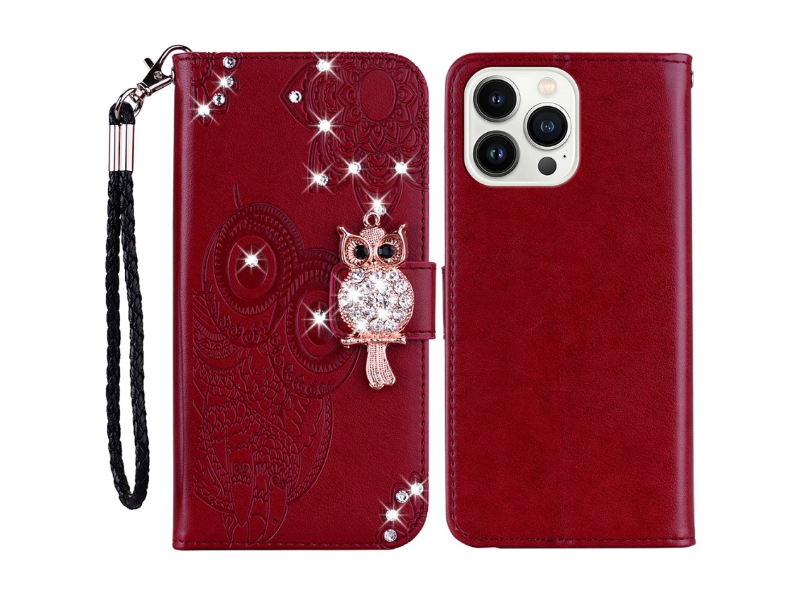 Capa Para Iphone 15 Pro Max Pele Sintética Vermelho