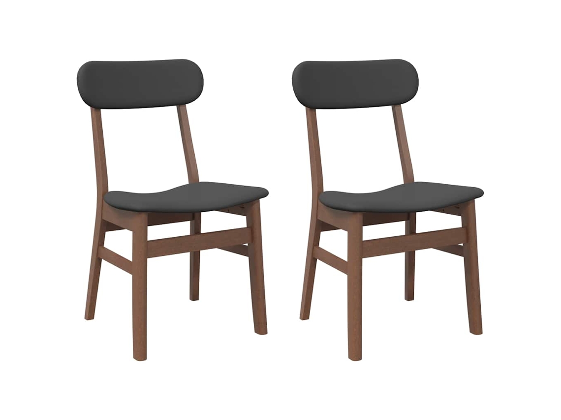 Maison Exclusive - Cadeiras De Jantar Com Almofadões 2 Pcs Madeira Maciça Castanho