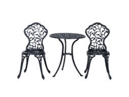 Conjunto Bistrô Para 2 Pessoas, Conjunto De Móveis Para Varanda, Mesa Bistrô Com 2 Cadeiras, Preto