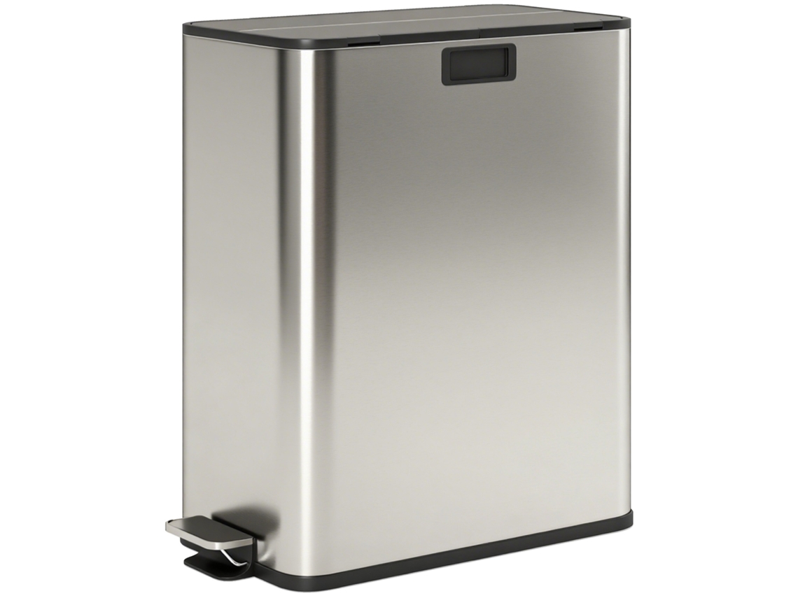 Küchenmülleimer 2 X 28l Edelstahl-tretmülleimer Mit Soft-close-deckel, Herausnehmbaren Inneneimern