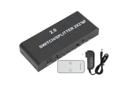Aetheria splitter de Interface Multimídia Hd 2x2 4k 60hz 2 Entradas 2 Saídas com Controle Remoto