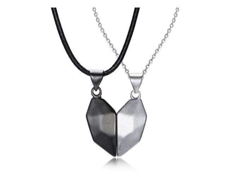 Colar De Casal Jsdde Yin Yang Aço Inoxidável 2 Colares Prateado