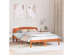 Vidaxl Estrutura da Cama com Cabeceira Marrom Cera 140 X 200 Cm