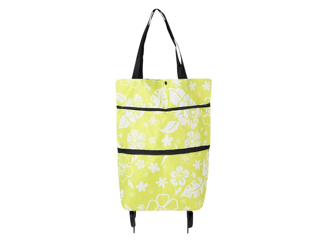 Carrinho de Compras Dobrável em Tecido Oxford Macio com Rodas Dobráveis, Resistente e Reutilizável, Ideal para Compras Ou Viagens. GOKOCO