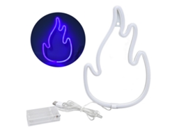 Flame Neon Sign Azul com Fontes Duas para Decoração