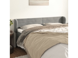 Cabecero con Alas de Terciopelo 183x23x78/88 cm Gris Claro