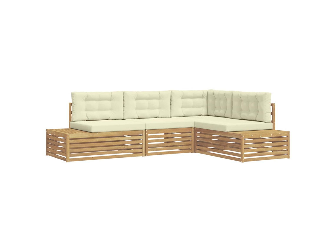 Maison Exclusive - 5 Unid. Conjunto De Sofás Para Exterior Branco