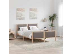 Vidaxl Estrutura da Cama Cinzento acastanhado 140 X 190 Cm Tecido