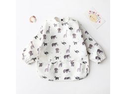 Babador de Pu Macio para Bebê de Manga Comprida À Prova D'água Lavável e Fácil de Limpar Bata com Bolso, Tamanho: S Animais XIAOMOYU