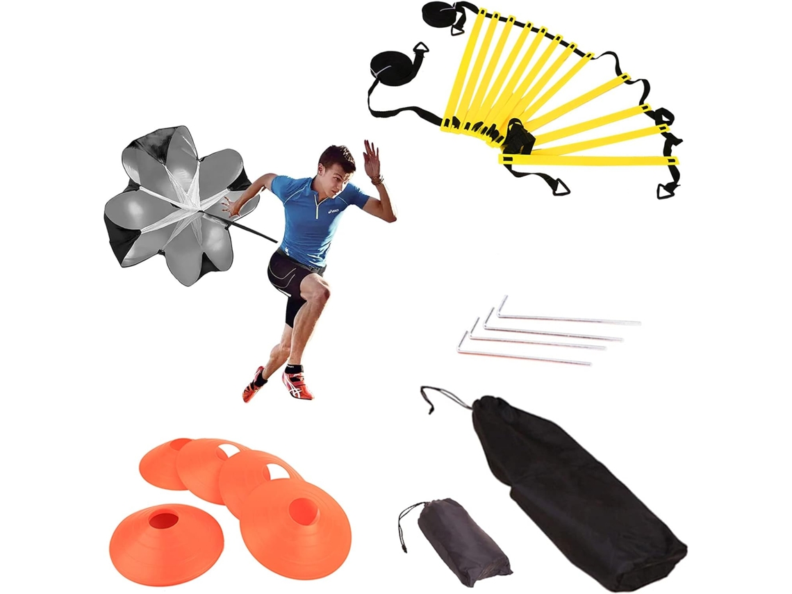 Conjunto De Escada De Agilidade Portátil, 6 Metros, Inclui Obstáculos, Corda De Pular E Tela De Corrida Para Melhor Coordenação E Velocidade Slowmoose