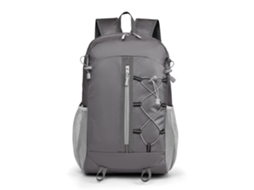 Mochila dupla e leve para atividades ao ar livre (cinza), com grande capacidade, ideal para caminhadas, viagens e esportes.