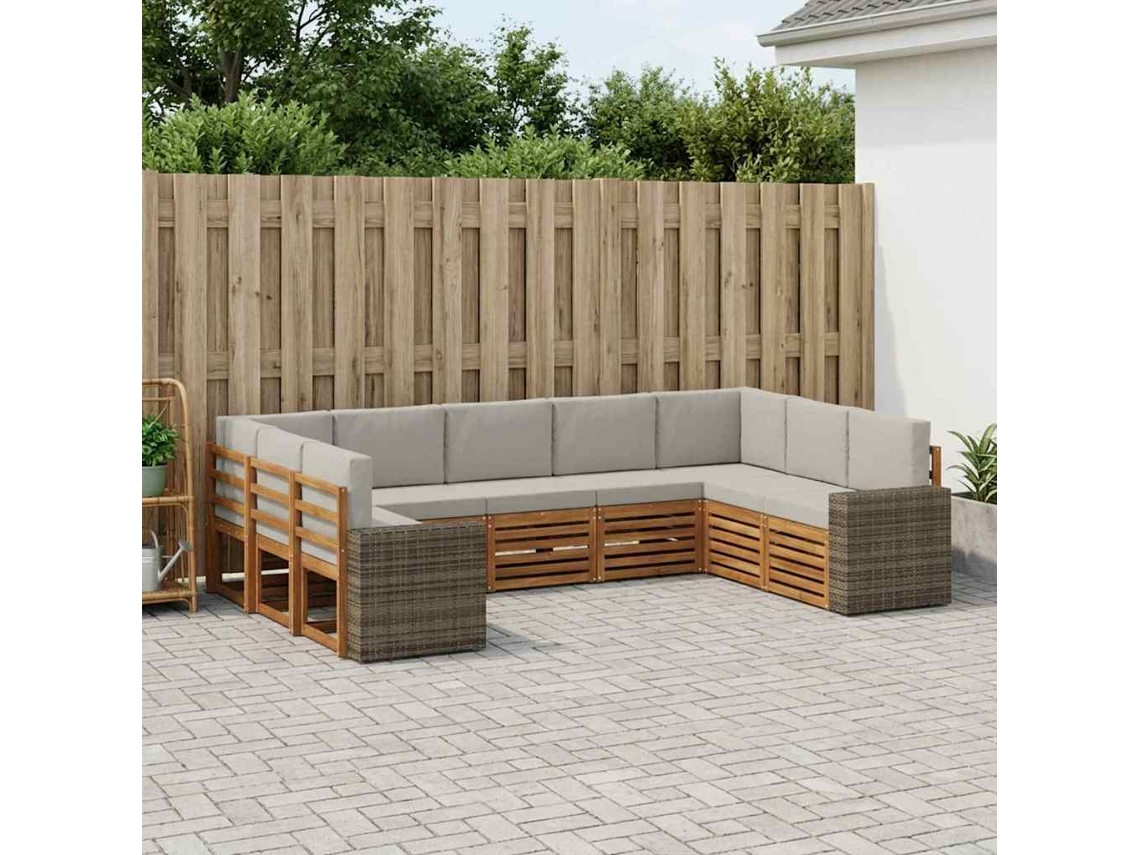 Vidaxl Conjunto De Sofás Para Exterior 9 Unid. Poliéster