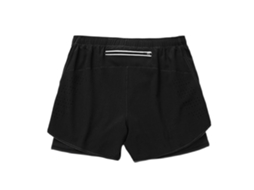 Pantalones Cortos Deportivos Para Hombre De Dos Capas Anti-exposición Con Bolsillo Cremallera Quick Dry Xl Negro