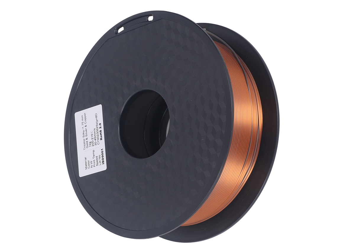 Fio Pla 1,75mm Tricolor Ouro Prata Cobre Seda Para Impressora 3d Consumível De Impressão