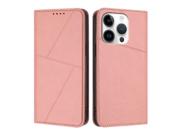 Capa De Couro Fosco Para Iphone 16 Pro - Flip Magnético