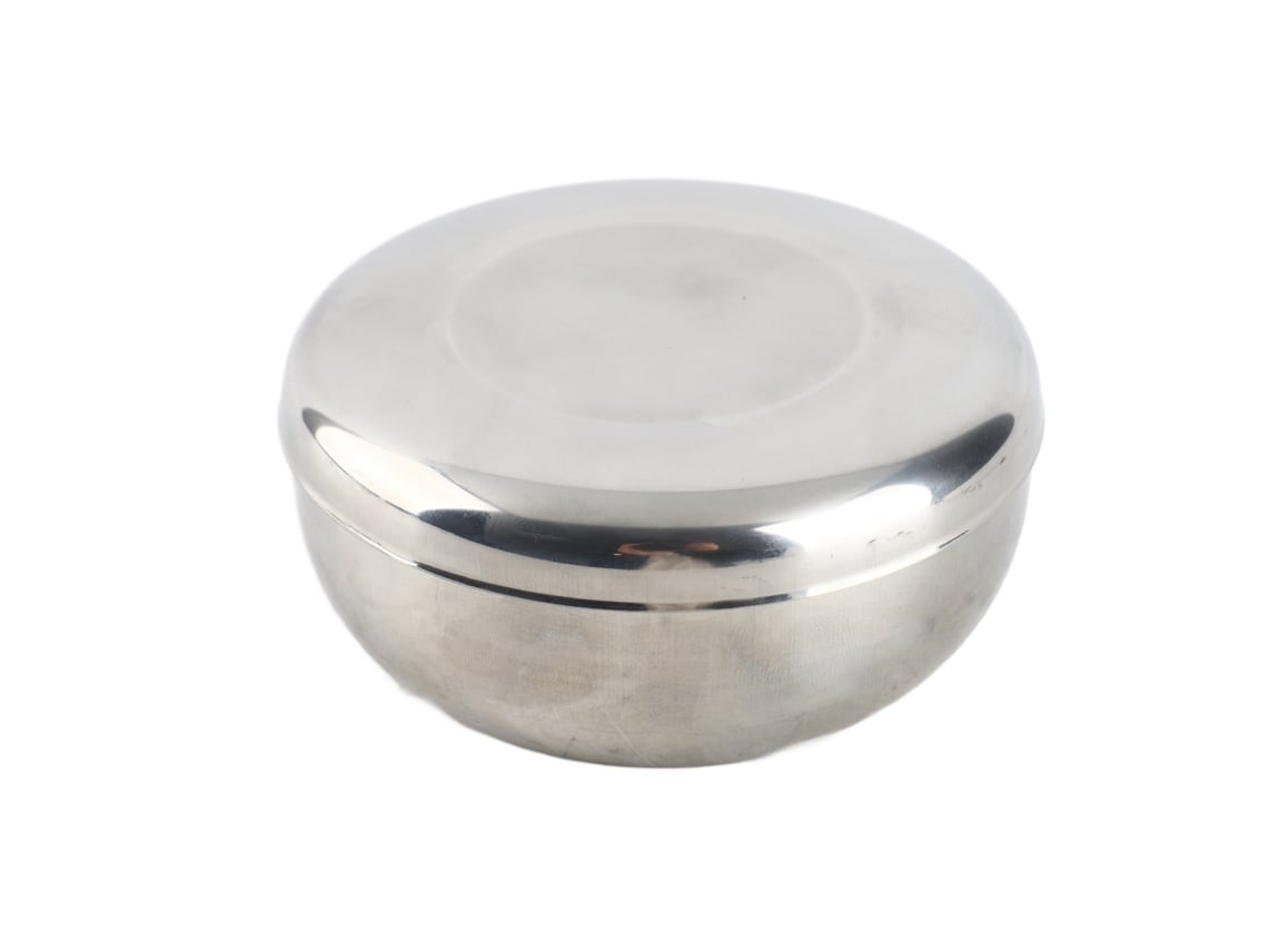 Tigela de Arroz de Aço Inoxidável com Tampa, Multiuso, Camada Única, 10x4cm, para Cozinha