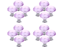 Puxadores Decorativos De Cristal Para Armários, 16 Peças, Na Cor Roxa