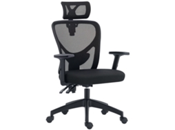 Cadeira de Escritório Ergonômica com Altura Ajustável, Lombar e Cabeça, 66x61x106-116 Cm, Preta, ZENCORE SERVICES