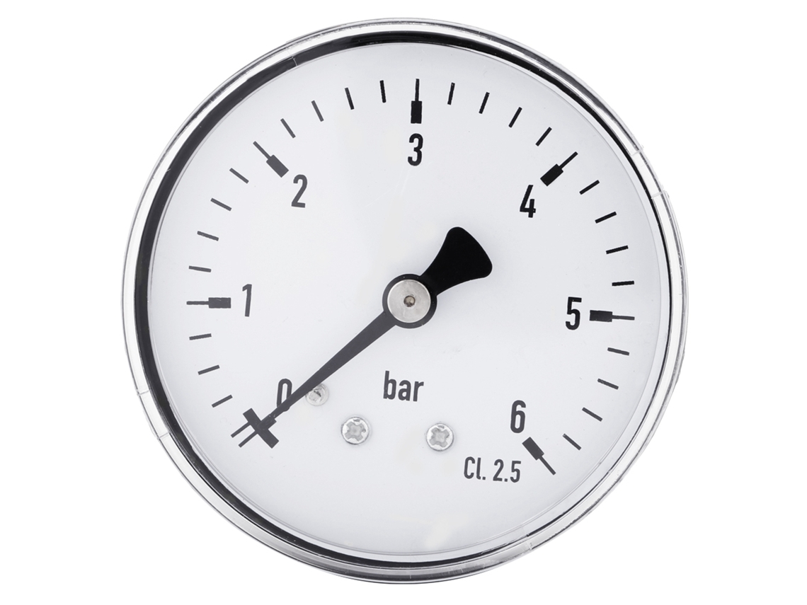 Medidor de pressão radial com óleo 0-20bar, aço inox, latão, para máquinas | S/MARCA