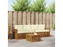 Vidaxl Conjunto De Sofás Para Exterior 5 Unid. Natural E Creme