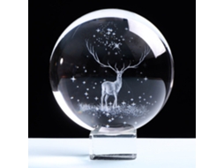 Bola De Cristal 3d Gravada Com Base De Prata 2,36 In. Decoração De Centro Com Base De Cristal Rnemitery