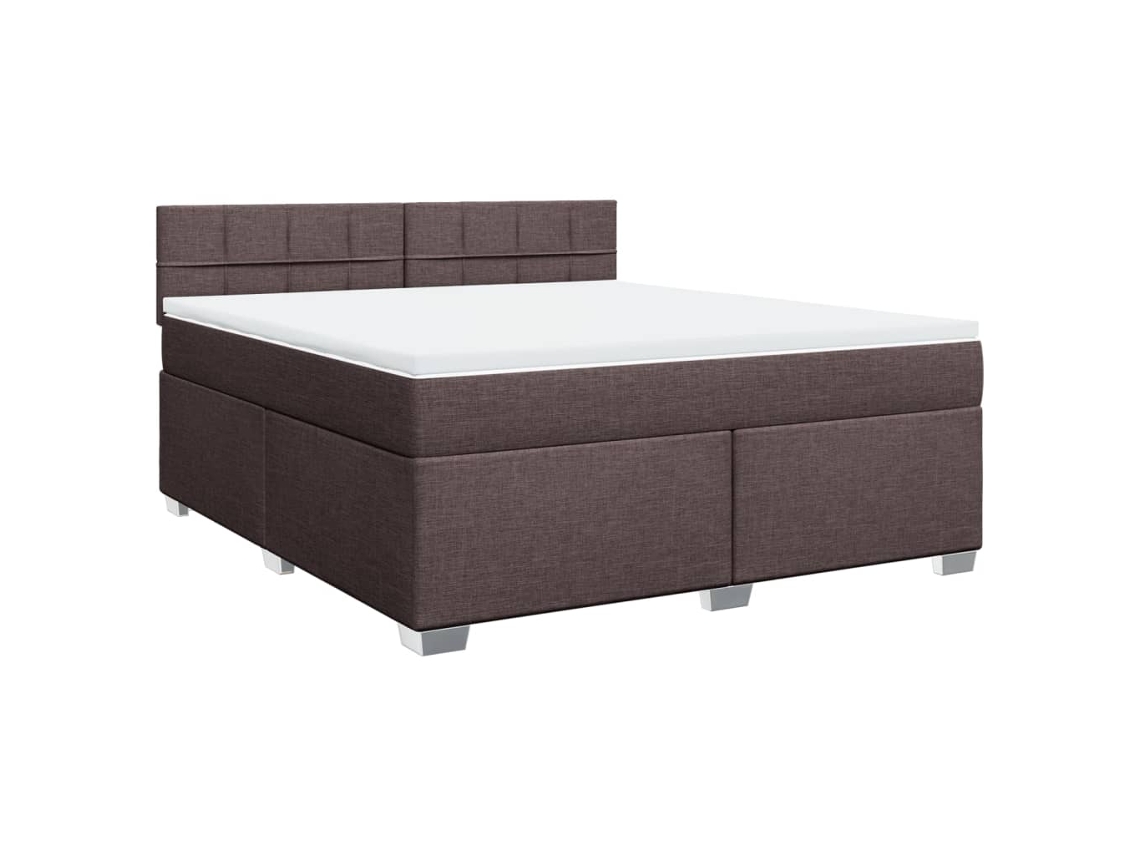 Cama com Molas, colchão 180x200 cm Tecido Castanho escuro MAISON EXCLUSIVE