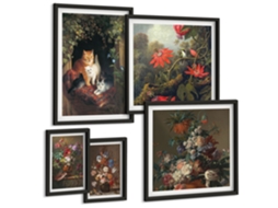 Galeria De Pinturas Murais Pedras De Areia, Textura Boho Moldura Branca Fotos Para O Escritório Espelharte (conjunto De 5 Imagens)