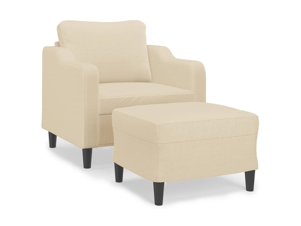 Sofa Chair With Footstool, Sofa Chairs With Footstools Vidaxl Creme Tecido (n/a)