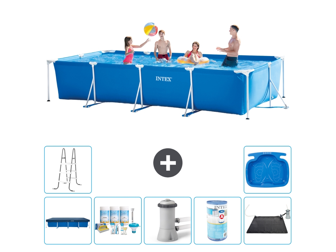 Intex Piscina Com Estrutura Retangular - 450x220x84 Cm - 8-peças S30259