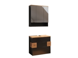Móveis De Banheiro Eden, 2 Partes, Antracite, Carvalho Artesão, Vicco