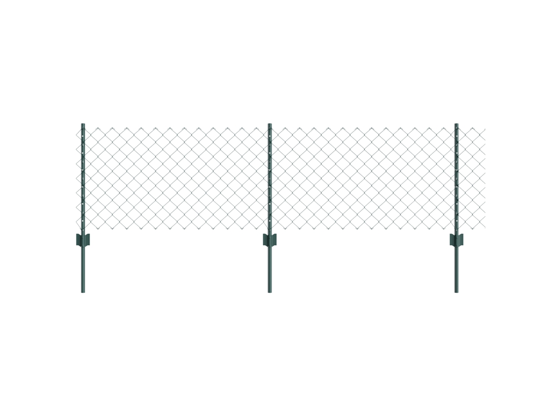 Conjunto 1 Painéis De Cercas Exteriores Vidaxl Verde Aço (10 X 0,6 M)