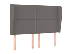 Cabeceira Cama C/ Abas Couro Artif. 147x23x118/128 Cm Cinzento MAISON EXCLUSIVE