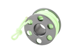 Mini Spool Pendant De Liga De Alumínio Com Cordão Verde Luminoso Para Mergulho E Lembranças Cinza