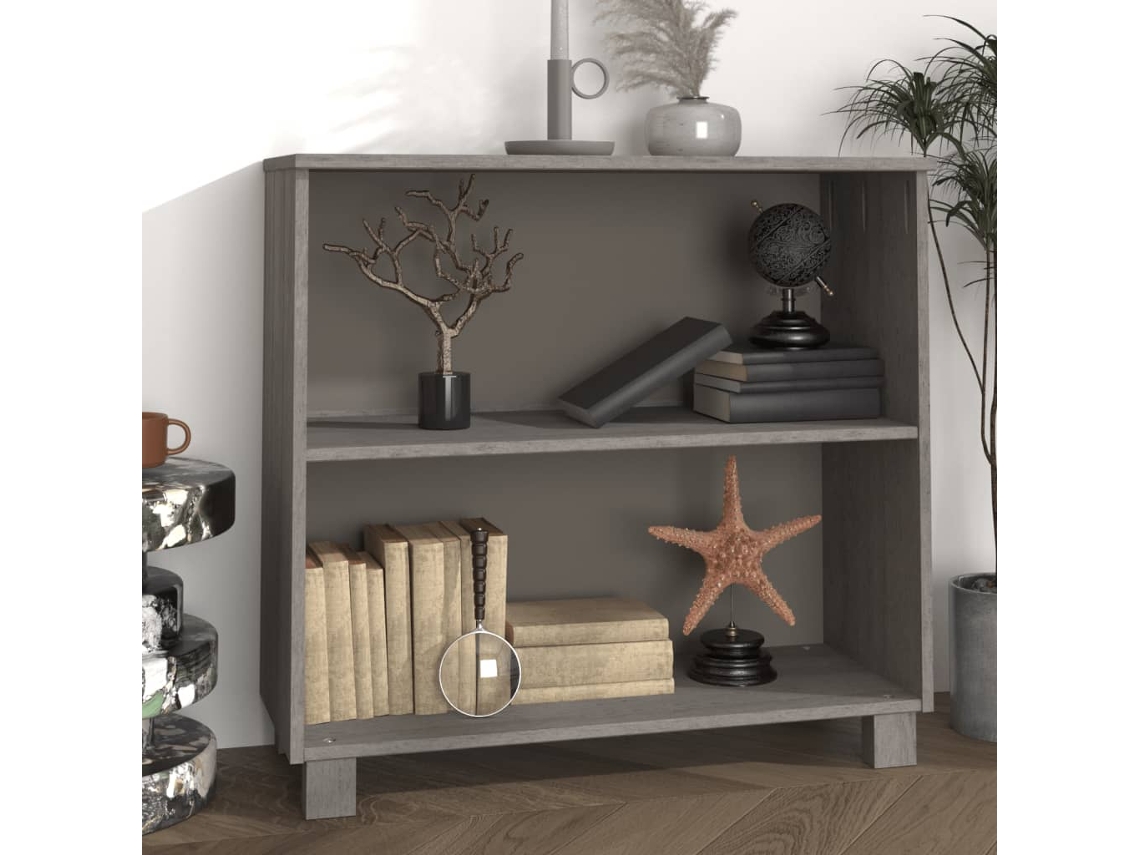 Vidaxl Aparador Hamar 85x35x80 Cm Pinho Maciço Cinza-claro