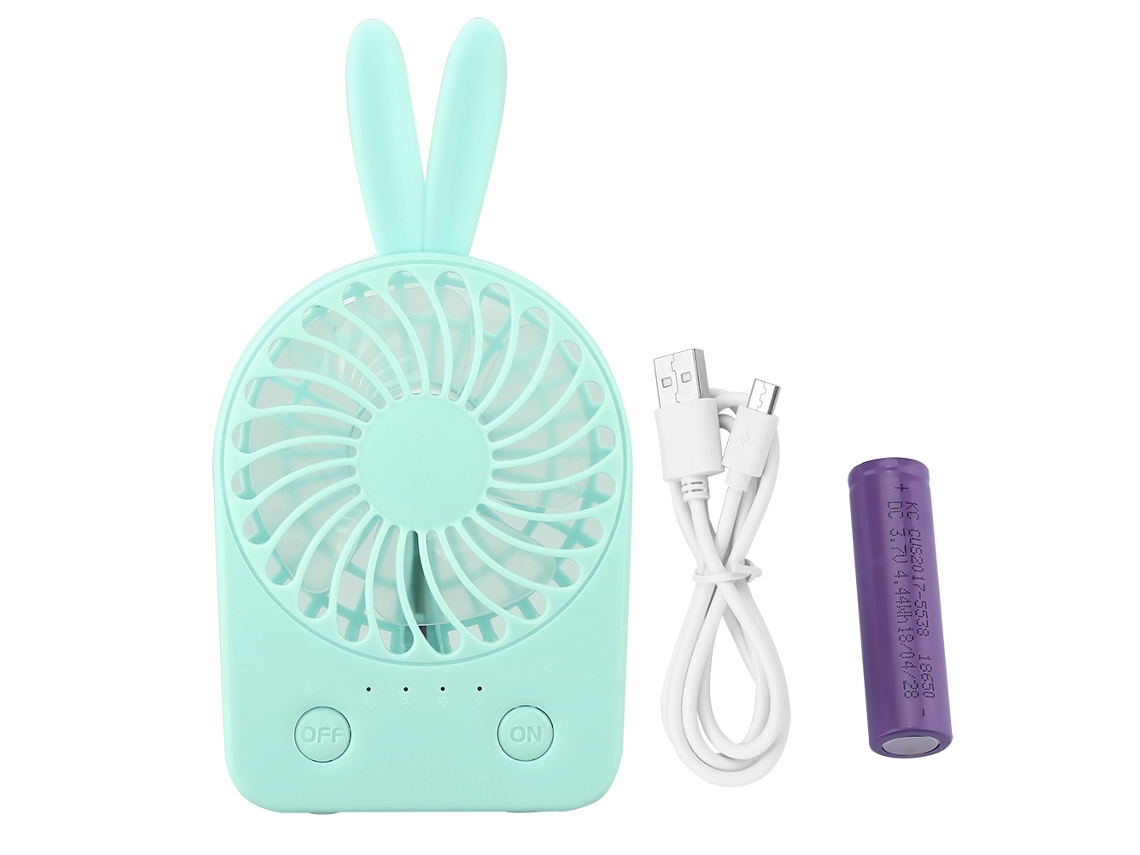 Ventilador Recarregável Laxiscreed Portátil Com 3 Níveis De Velocidade, Bateria Removível, Câmbio Usb E Design Compacto Verde