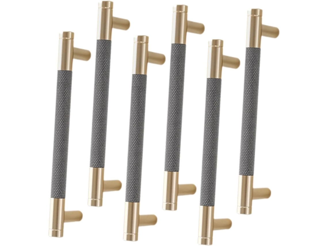 Conjunto De 6 Puxadores Dourados Para Acessórios De Substituição De Móveis Elegantes