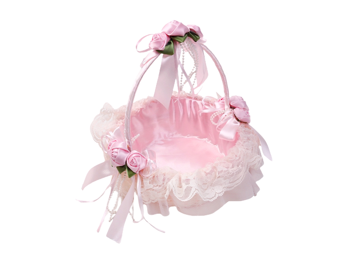 Laxiscreed Cesto De Mão Em Rattan Rosa Para Decoração, Flores E Organização | Worten