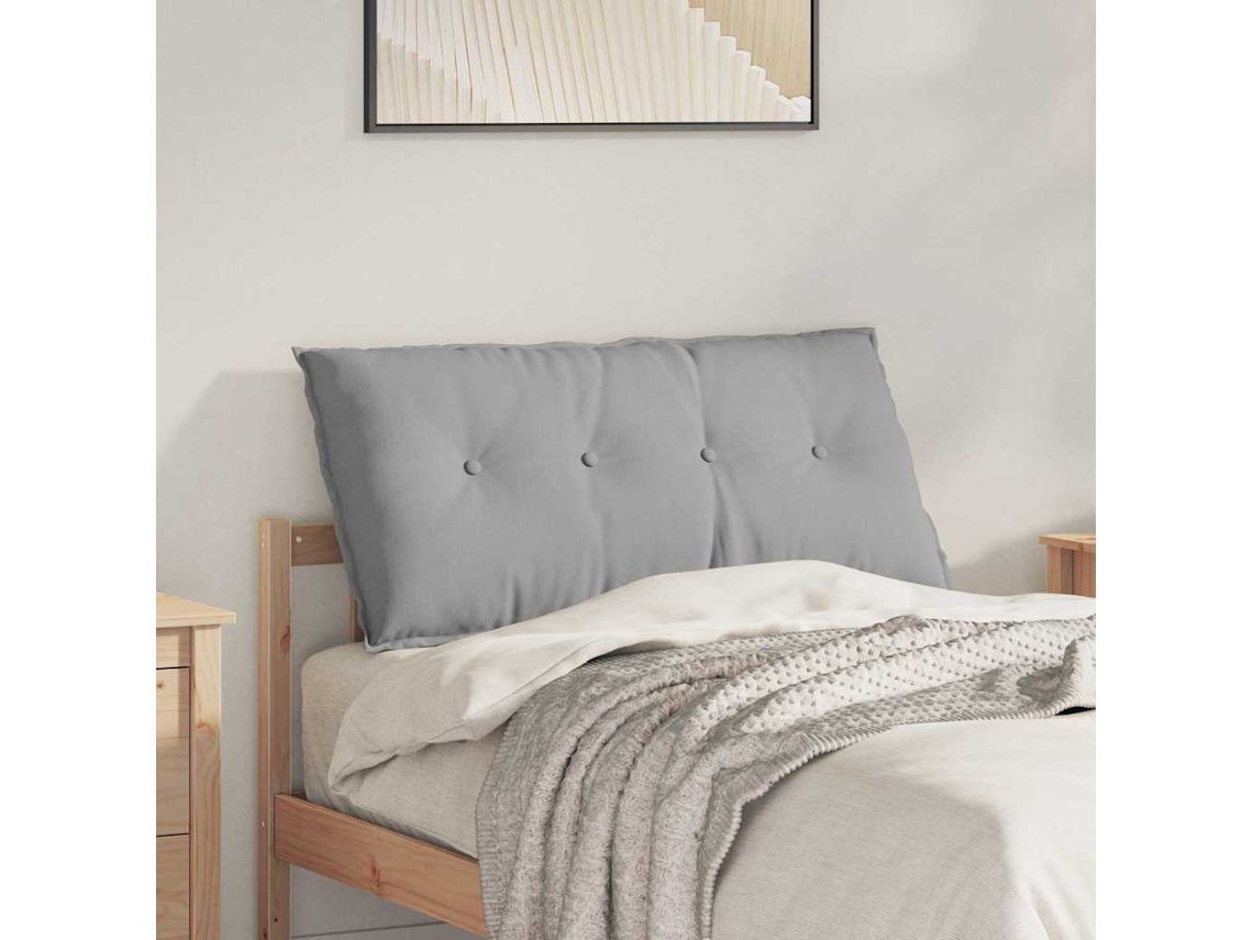 Vidaxl Travesseiro Para Costas Cinza Nuvem 100 X 19 X 50 Cm Tecido
