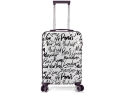 Benzi Cabine Mala Bz5849bl-50, Extensível ABS, Cabine de 55 cm, 4 Rodas Duplas, Data com Combinação de 3 Dígitos, Branco