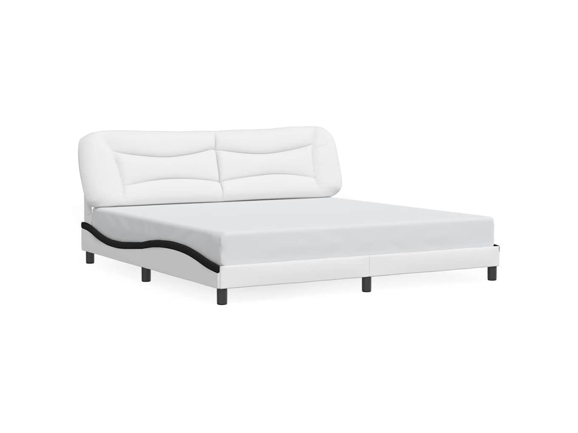 Bed Frame, Bed Frames Vidaxl Branco Couro Artificial (200 X 200 Cm)