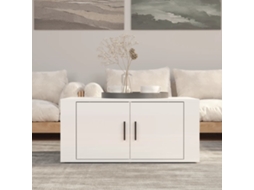 Vidaxl Mesa De Centro 80x50x36 Cm Derivados Madeira Branco Brilhante