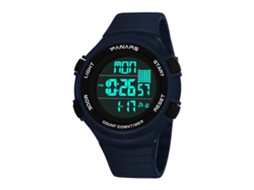 Reloj Deportivo Hombre Panars Luminoso Impermeable Doble Hora Calendario Azul