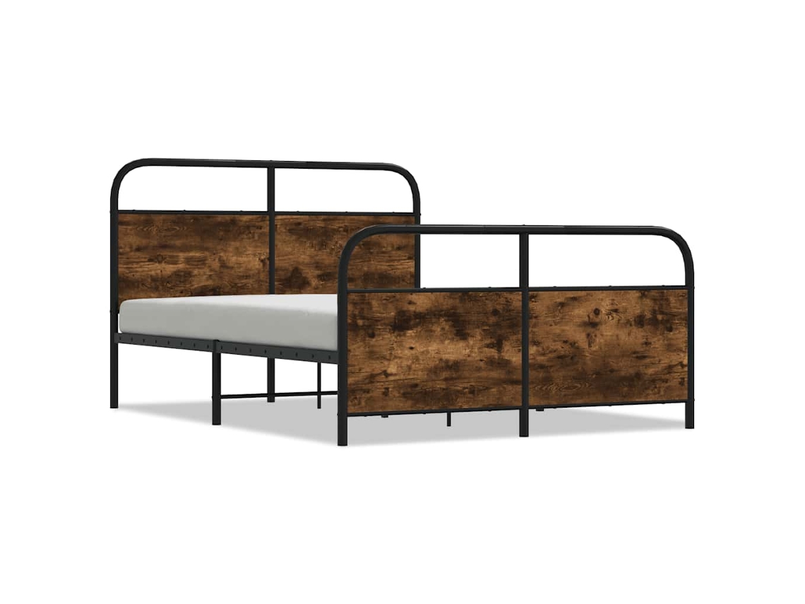 Bed Frame, Bed Frames Vidaxl Marrom Aço (137 X 190 Cm)