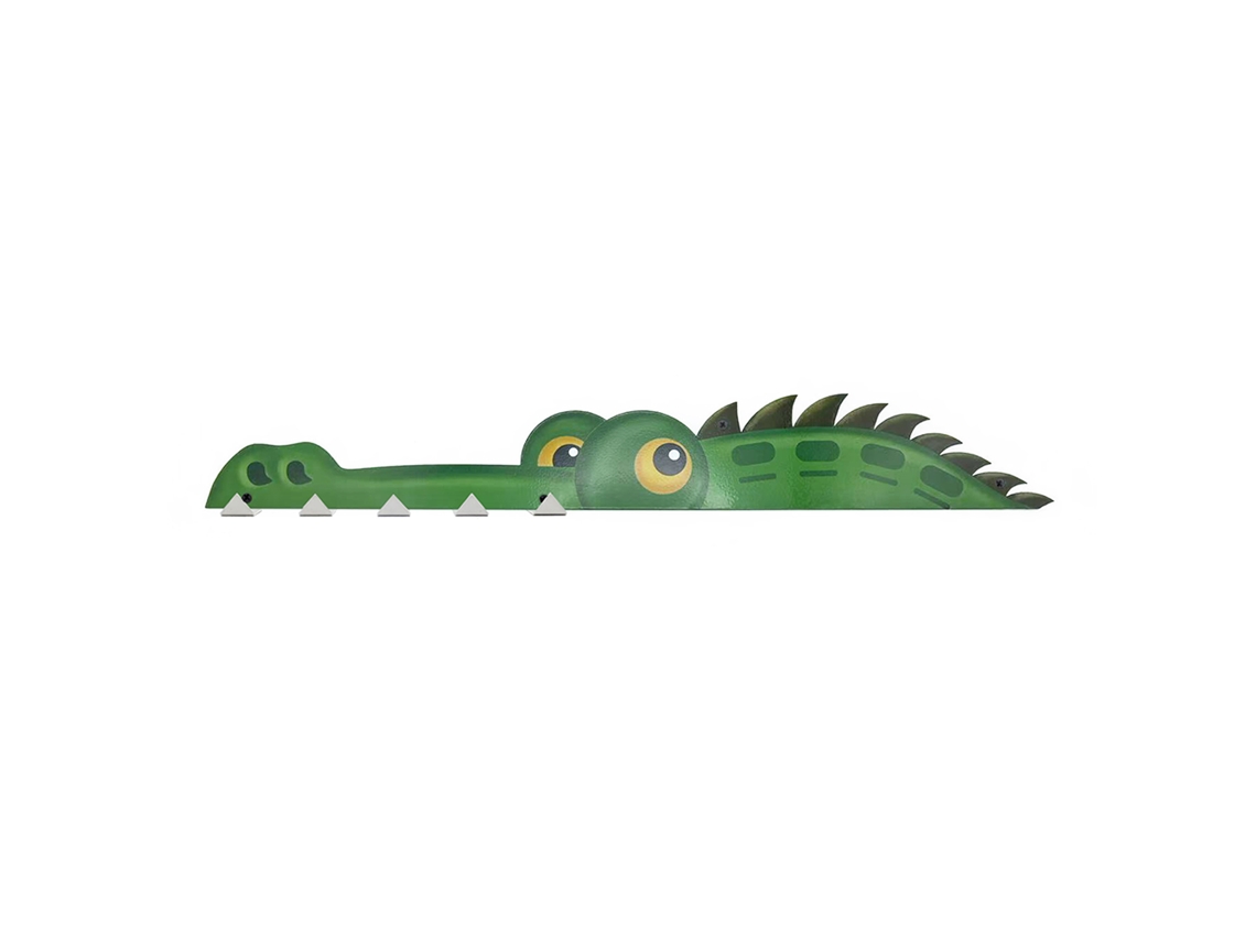 Rack Porta com Ganchos Crocodilo Arte Ferro Verde