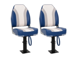 Vidaxl Assentos De Barco 2 Pcs C/ Pedestais Ajustáveis E Rotação 360°