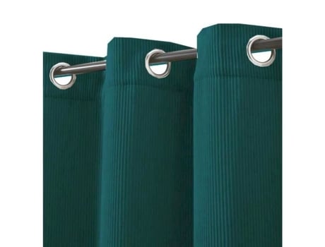 Cortina Olho Veludo Canelhado Blue Lake 135X250 DEKO & CO