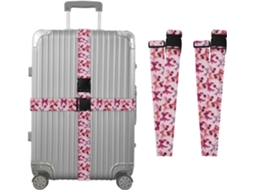 Conjunto De 2 Alças Para Bagagem Com Estampa Aquarela, Laço Rosa E Cerejas Ideais Para Viagens, Acessórios De Viagem