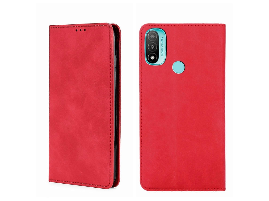 Capa De Couro Magnético Com Aba Horizontal Para Motorola Moto E20.